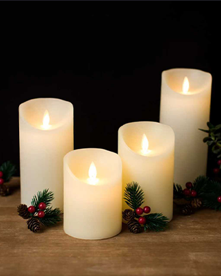 Candele a colonna senza fiamma