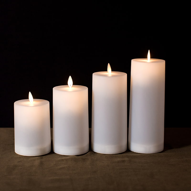 Set di 4 candele LED solari bianche