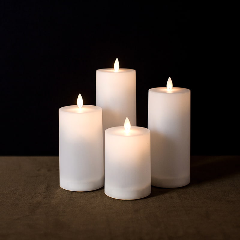 Set di 4 candele LED solari bianche