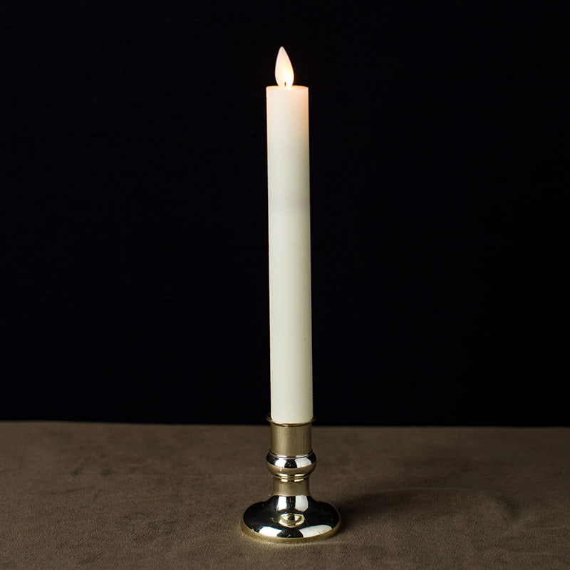 Candele coniche senza fiamma tremolanti color avorio
