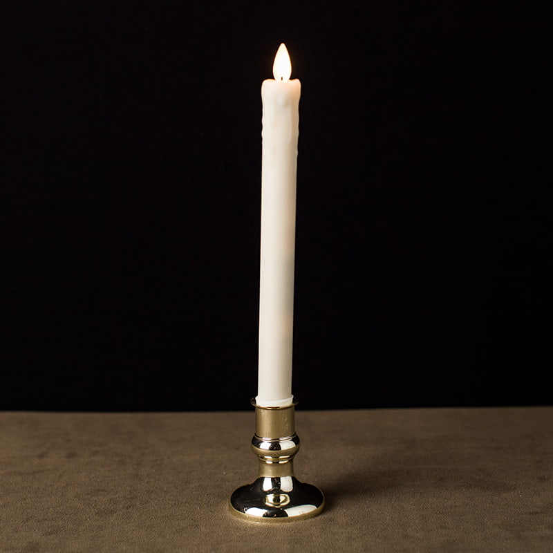 Confezione da 2 candele coniche senza fiamma in cera gocciolante