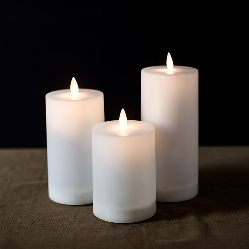 Set di 4 candele LED solari bianche
