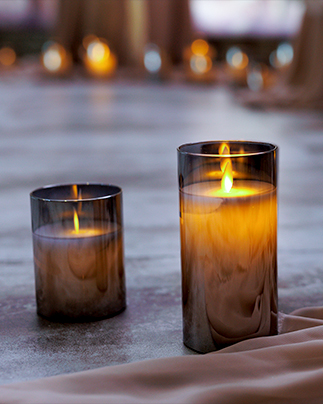 Candele in vetro senza fiamma