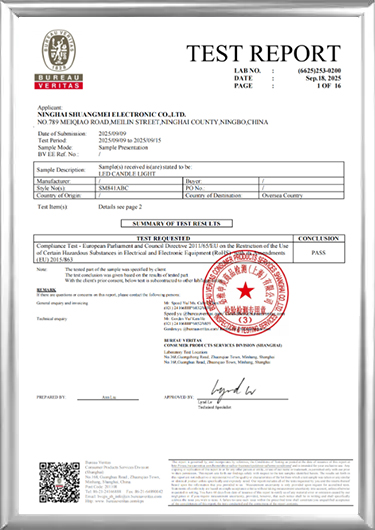Certificato ROHS