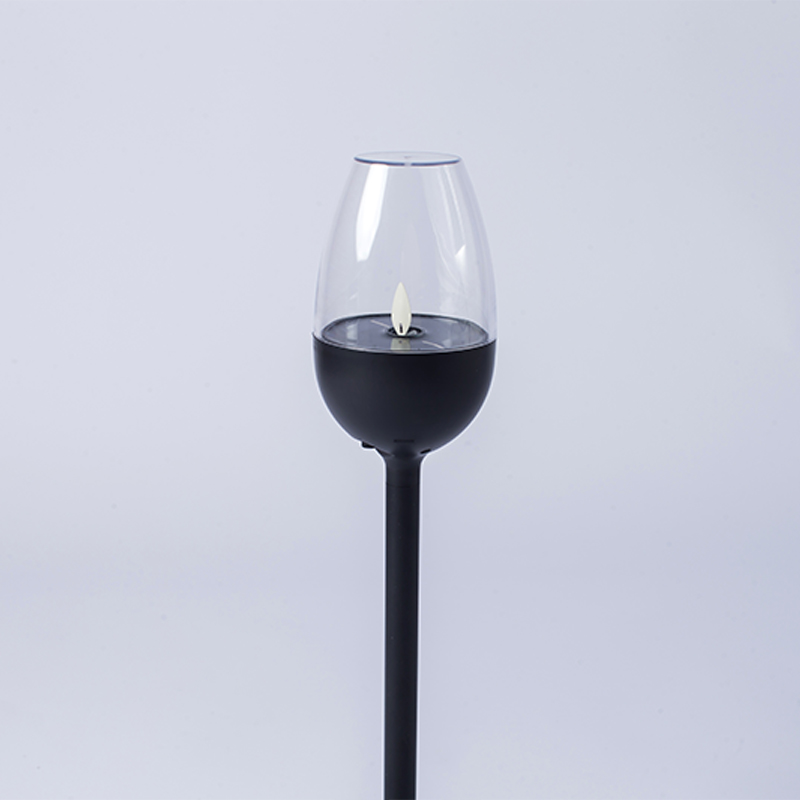 Candela senza fiamma tremolante ad energia solare in vetro da vino