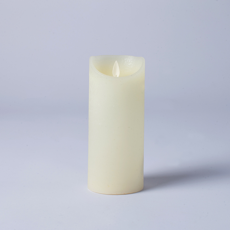 Set di 3 candele senza fiamma in vera cera avorio