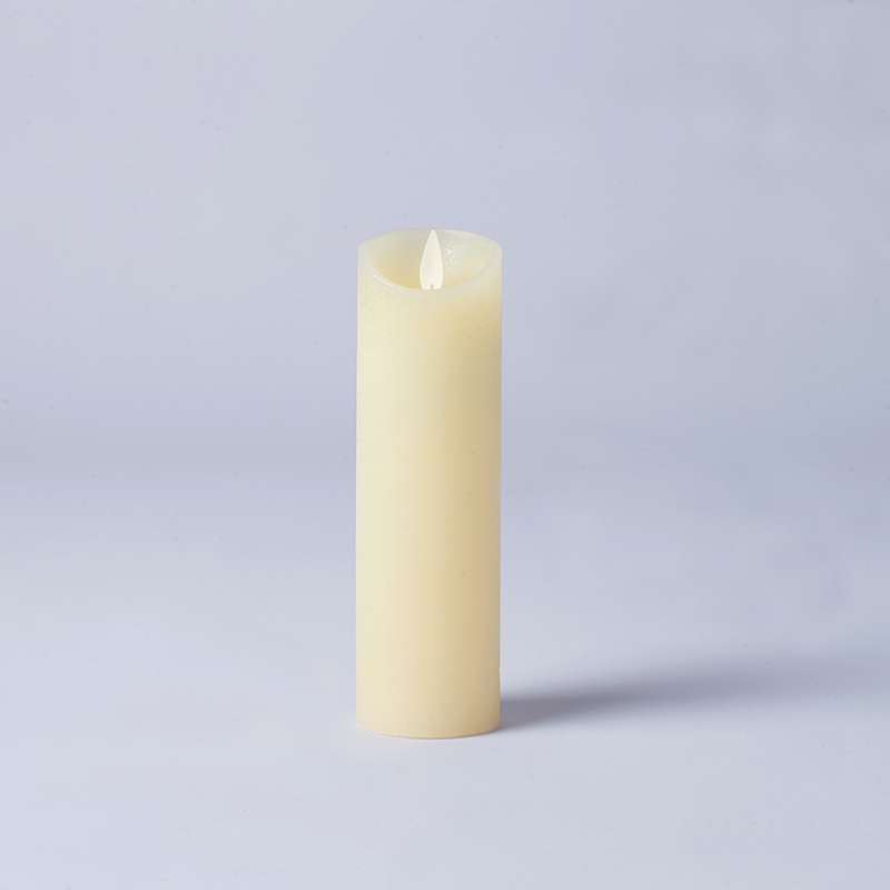 Confezione da 3 candele a colonna senza fiamma tremolanti color avorio