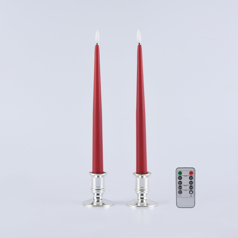 Set di 2 candele coniche senza fiamma con telecomando